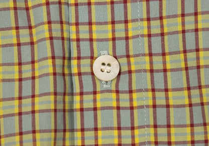 Papas Blue Plaid Cotton Short Sleeve Shirt Size L
