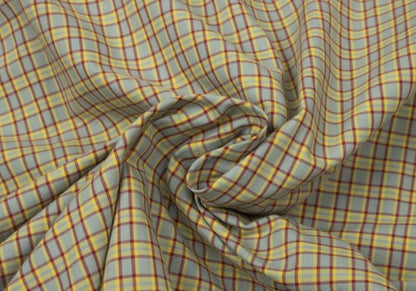 Papas Blue Plaid Cotton Short Sleeve Shirt Size L