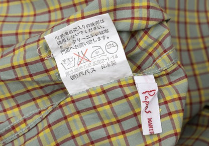 Papas Blue Plaid Cotton Short Sleeve Shirt Size L