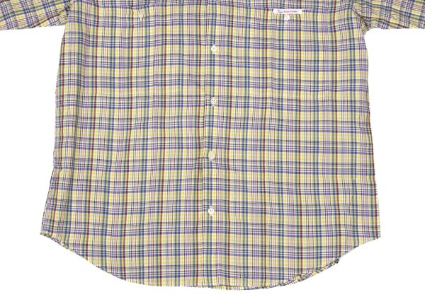 Papas Yellow Multi Plaid Cotton Short Sleeve Shirt Size L