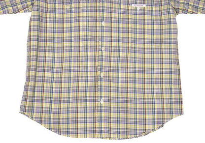 Papas Yellow Multi Plaid Cotton Short Sleeve Shirt Size L