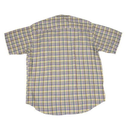 Papas Yellow Multi Plaid Cotton Short Sleeve Shirt Size L