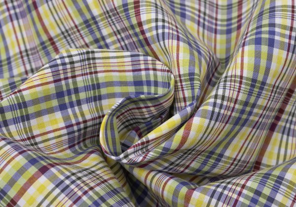 Papas Yellow Multi Plaid Cotton Short Sleeve Shirt Size L