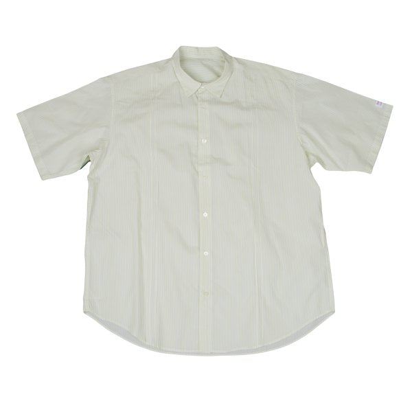 Papas Green Stripe Cotton Short Sleeve Shirt Size L