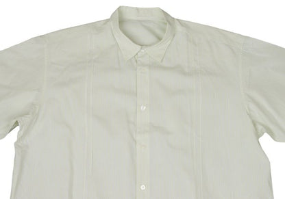 Papas Green Stripe Cotton Short Sleeve Shirt Size L