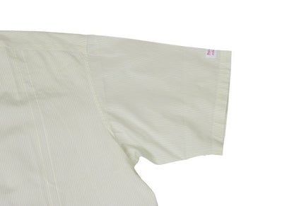 Papas Green Stripe Cotton Short Sleeve Shirt Size L