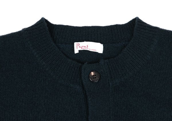 Papas Wool Cashmere Embroidered Logo Knit Vest Navy Size L