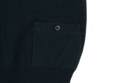Papas Wool Cashmere Embroidered Logo Knit Vest Navy Size L