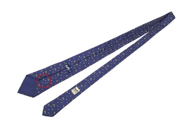 HERMES Silk Bugs Print Tie Navy