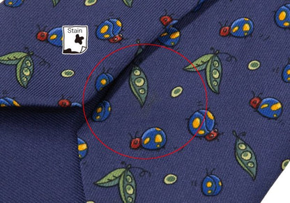 HERMES Silk Bugs Print Tie Navy
