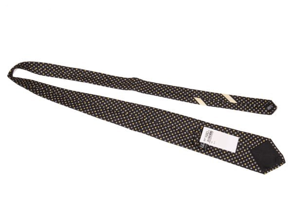 Salvatore Ferragamo Black All-Over Button Pattern Silk Tie