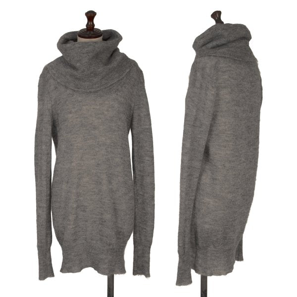 L'EQUIPE YOSHIE INABA Drape Neck Brushed Sweater Gray Size M