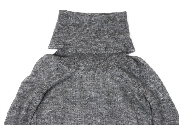 L'EQUIPE YOSHIE INABA Drape Neck Brushed Sweater Gray Size M