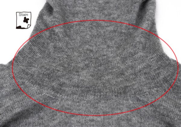 L'EQUIPE YOSHIE INABA Drape Neck Brushed Sweater Gray Size M