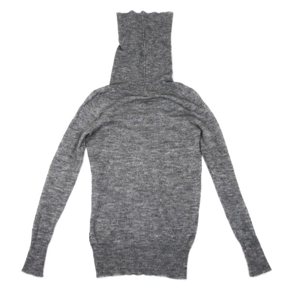 L'EQUIPE YOSHIE INABA Drape Neck Brushed Sweater Gray Size M
