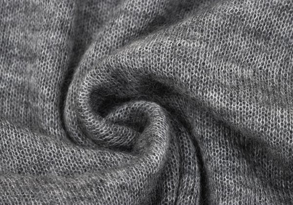 L'EQUIPE YOSHIE INABA Drape Neck Brushed Sweater Gray Size M