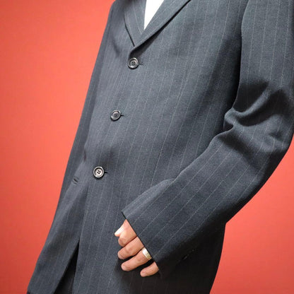 ARMANI COLLEZIONI Blue Wool Stripe Blazer Size 50