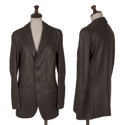 Y's Dark Brown Deerskin Zip Pocket Jacket Size 3