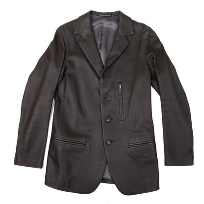 Y's Dark Brown Deerskin Zip Pocket Jacket Size 3