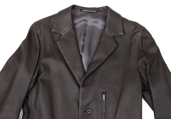 Y's Dark Brown Deerskin Zip Pocket Jacket Size 3