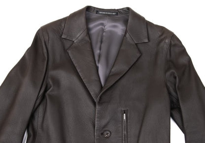 Y's Dark Brown Deerskin Zip Pocket Jacket Size 3