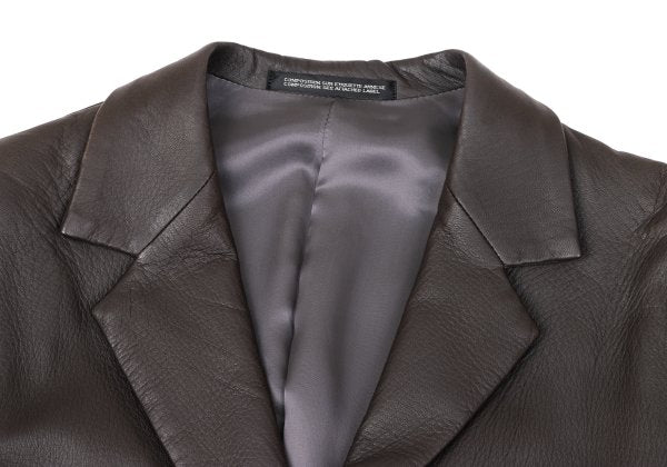 Y's Dark Brown Deerskin Zip Pocket Jacket Size 3