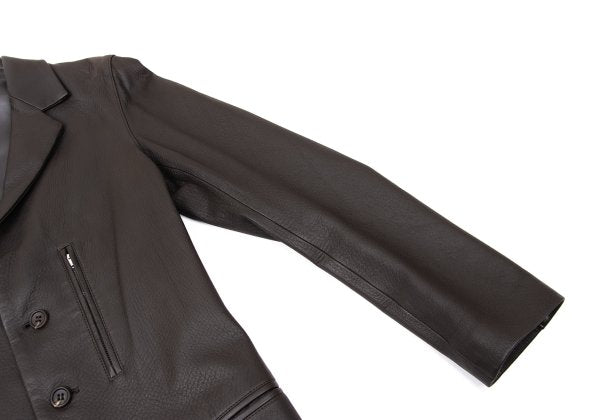 Y's Dark Brown Deerskin Zip Pocket Jacket Size 3