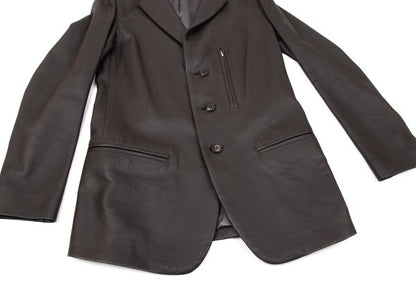Y's Dark Brown Deerskin Zip Pocket Jacket Size 3