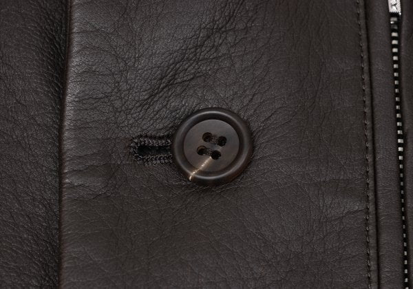 Y's Dark Brown Deerskin Zip Pocket Jacket Size 3