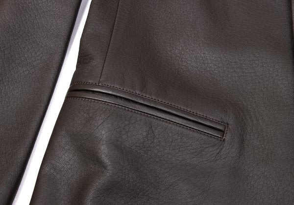 Y's Dark Brown Deerskin Zip Pocket Jacket Size 3