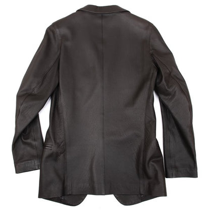Y's Dark Brown Deerskin Zip Pocket Jacket Size 3