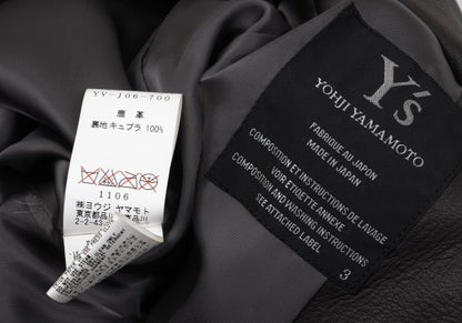 Y's Dark Brown Deerskin Zip Pocket Jacket Size 3
