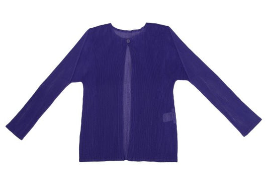 PLEATS PLEASE Pleated Mesh 1-Button Cardigan Size 3