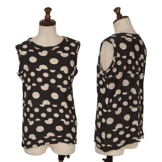 Y's Dot Print Tank Top Black Ivory Size 2