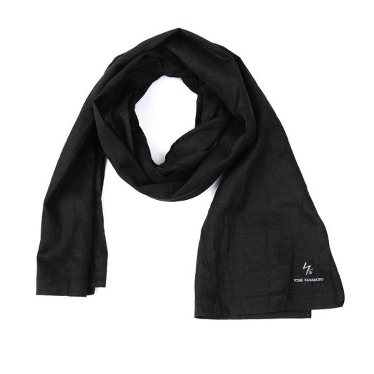 Y's for men Logo Print Linen Scarf Black