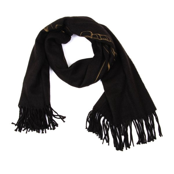 Junji ITO 20AW S'YTE Tomie Print Fringe Scarf Black