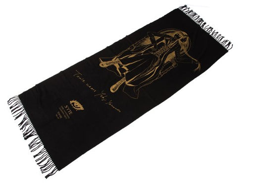 Junji ITO 20AW S'YTE Tomie Print Fringe Scarf Black