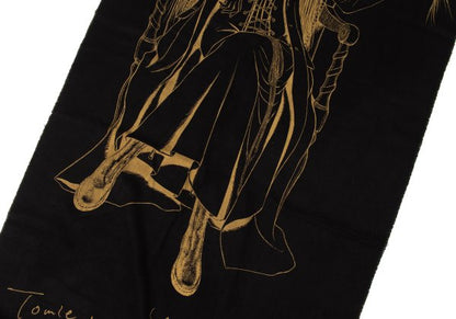 Junji ITO 20AW S'YTE Tomie Print Fringe Scarf Black