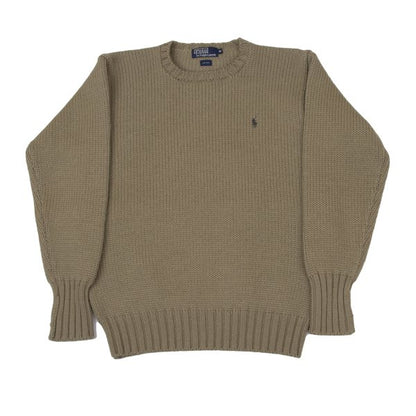 POLO by Ralph Lauren Pony Wool Low Gauge Mocha Beige Size M
