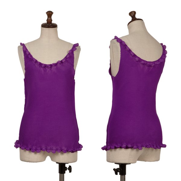 ISSEY MIYAKE me Stretch Pleated Puff Tank Top Purple Size F