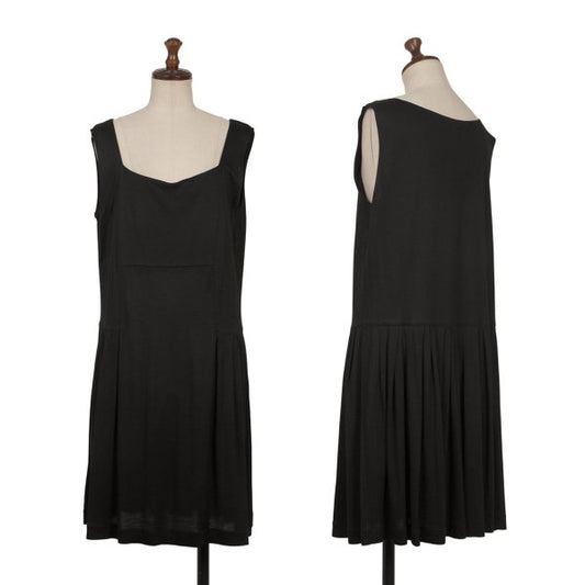ISSEY MIYAKE Cotton Pleat Panel Tunic Black Blouse Size 3
