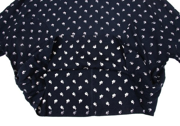 COMME des GARCONS Patterned Dolman Blouse Navy Beige Size S