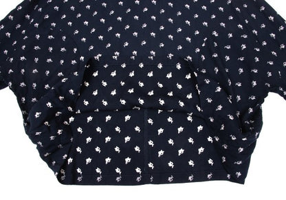 COMME des GARCONS Patterned Dolman Blouse Navy Beige Size S