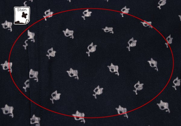 COMME des GARCONS Patterned Dolman Blouse Navy Beige Size S