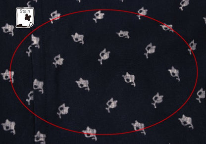 COMME des GARCONS Patterned Dolman Blouse Navy Beige Size S