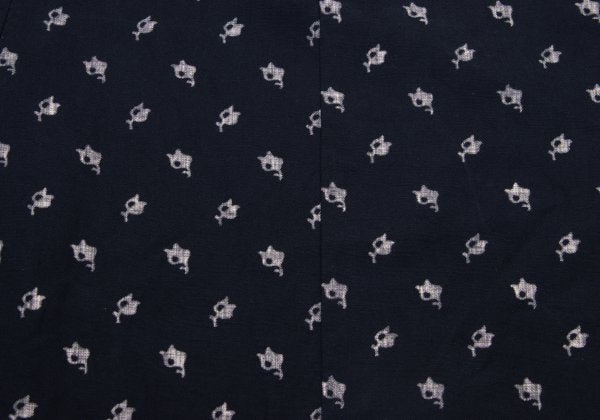 COMME des GARCONS Patterned Dolman Blouse Navy Beige Size S