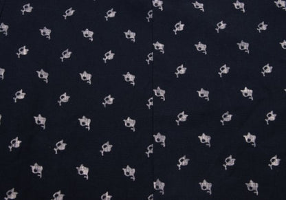 COMME des GARCONS Patterned Dolman Blouse Navy Beige Size S