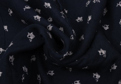 COMME des GARCONS Patterned Dolman Blouse Navy Beige Size S