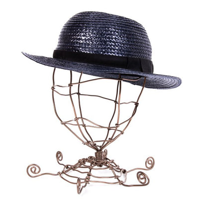 Y's Coated Bowler Straw Hat Navy