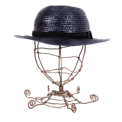 Y's Coated Bowler Straw Hat Navy
